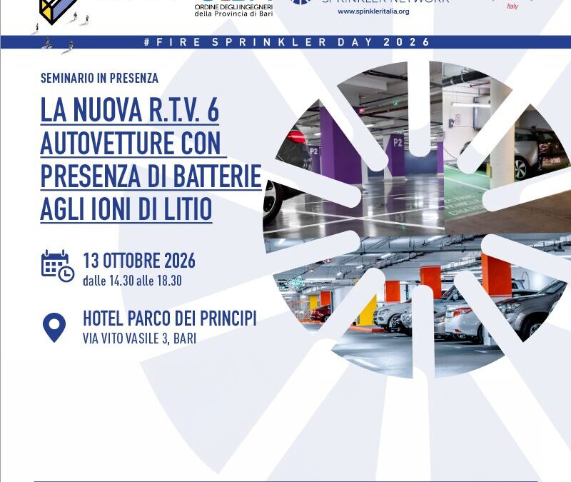 13 ottobre 2026 “la nuova RTV 6: autovetture con presenza di batterie agli ioni di litio”