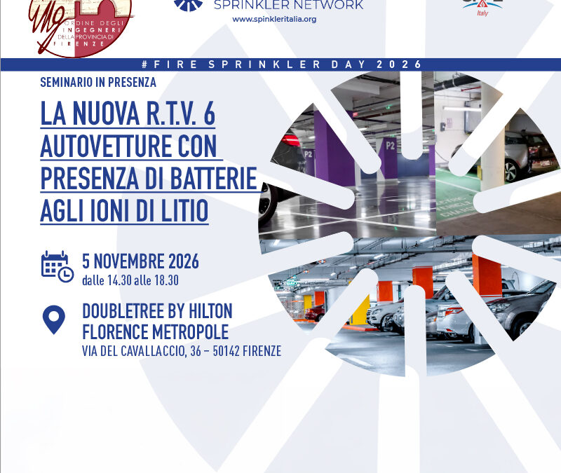 5 novembre 2026 “la nuova RTV 6: autovetture con presenza di batterie agli ioni di litio”